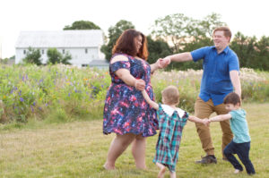 Kay and Philip Beckman, enjoying family time with son Kilian and daughter Marceline.